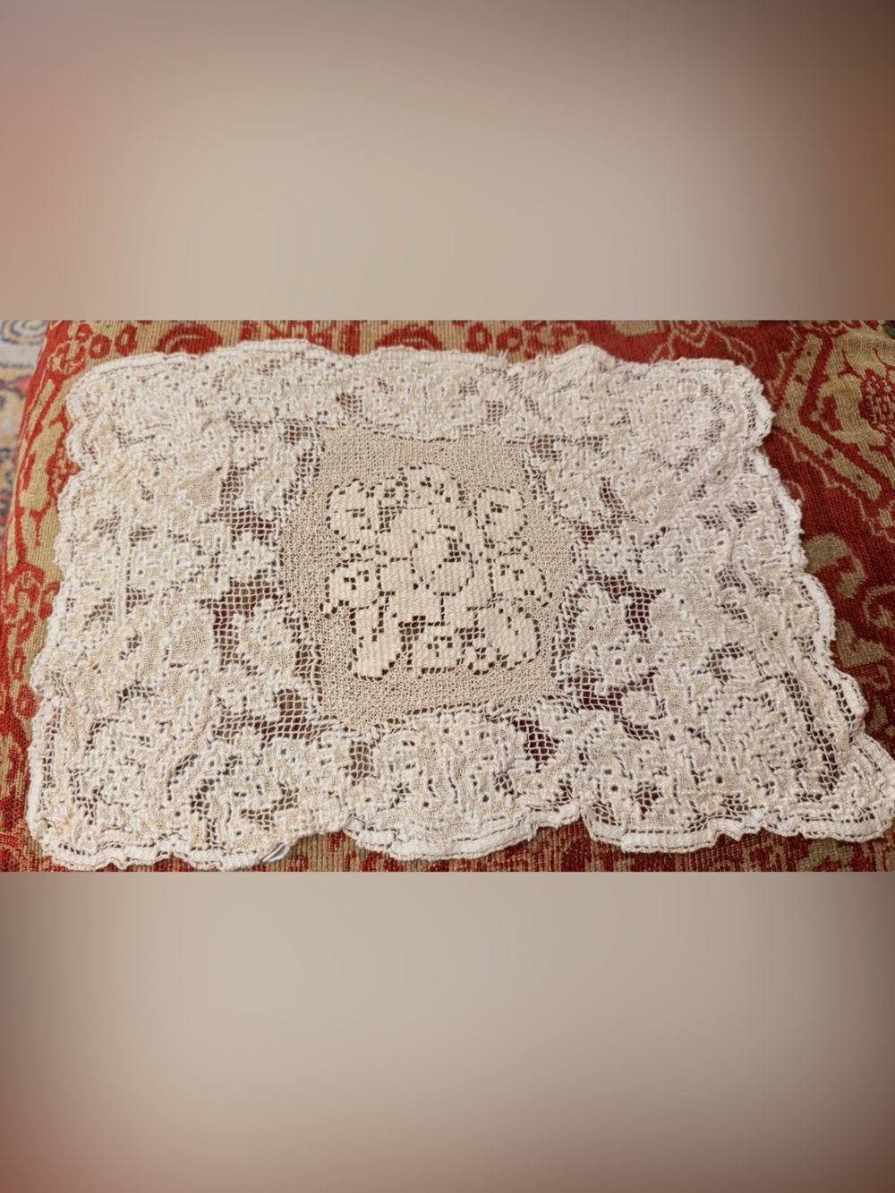 Vintage Cream Lace Doily Home Accent